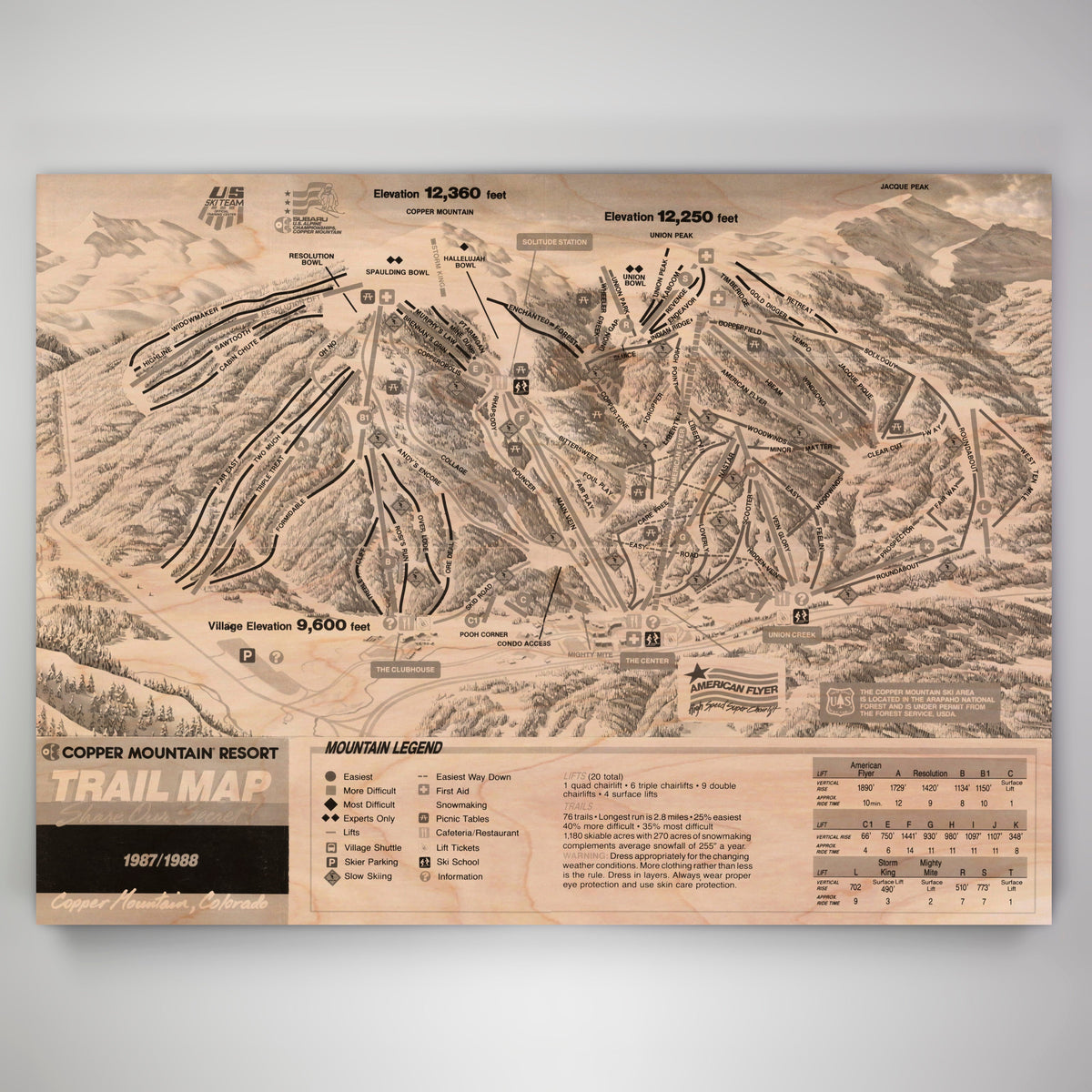Copper Mountain Resort Map 1987